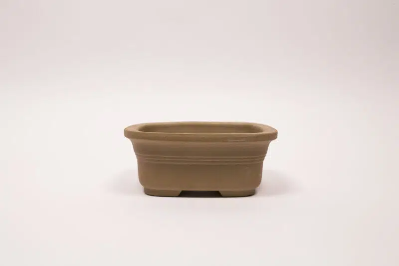 Pot à bonsaï japonais en grès 13x11x5,5 cm