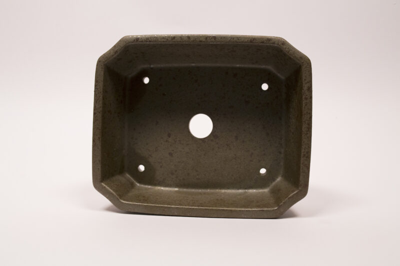 Pot à bonsaï en grès 16,5x13,5x5 cm – Image 2
