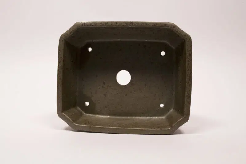 Pot à bonsaï en grès 16,5x13,5x5 cm – Image 2