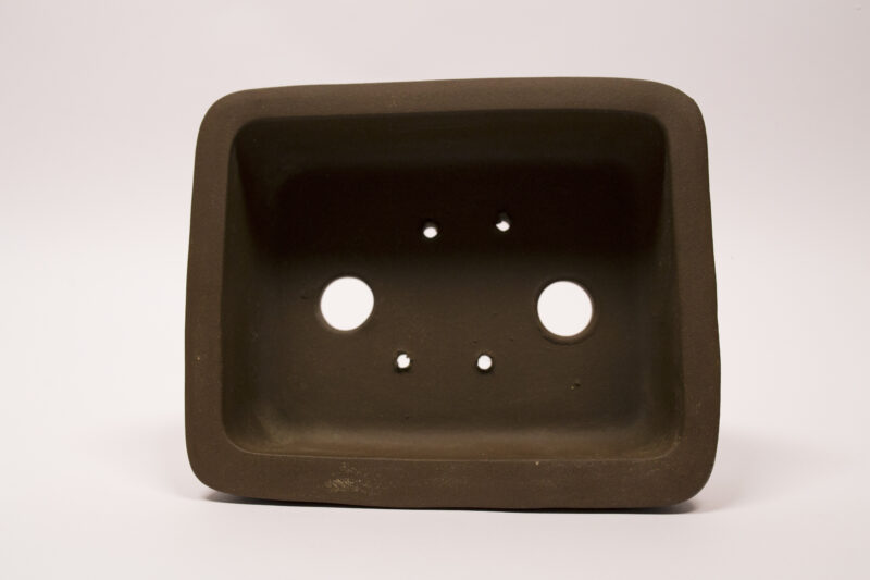 Pot à bonsaï en grès 17,5x14,5x5 cm – Image 3